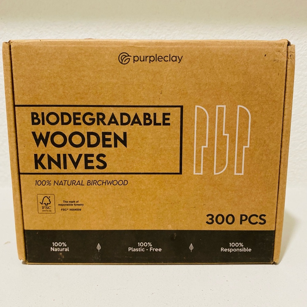 PurpleClay Biodegradable Wooden Knives (Only 278)